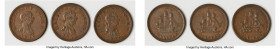 Nova Scotia 3-Piece Lot of Uncertified "Genuine British Copper - Halifax" 1/2 Penny Tokens 1815 Fine, 1) 1/2 Penny Token, NS-27A1. No hair between two...
