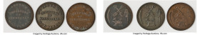 Lower Canada 3-Piece Lot of Uncertified "T.S. Brown & Co. Montreal" Tokens ND (1832) G-Fine, 1) LC-15A1. Close "S", Period 2) LC-15A2. Far "S", No Per...