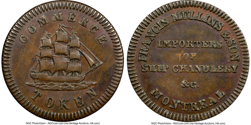 Lower Canada copper "Francis Mullins & Son - Montreal" 1/2 Penny Token ND (1828)...
