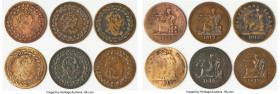 Lower Canada 6-Piece Lot of Uncertified "Tiffin" Token Issues 1812 AG-Fine, Includes various types, as pictured. Sold as is, no returns. Sold for the ...