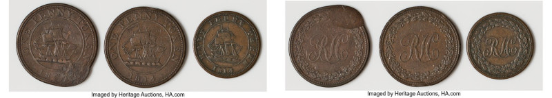Lower Canada 3-Piece Lot of Uncertified "Richard Hurd" Token Issues 1814 (G-Fine...