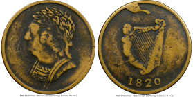 Lower Canada copper "Bust & Harp" 1/2 Penny Token 1820 VF25 NGC, LC-60-5. Forked "2" variety. A more difficult variety of this instantly recognizable ...