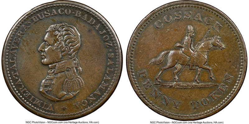 Lower Canada "Wellington/Cossack" Penny Token ND (1813) AU Details (Cleaned) NGC...