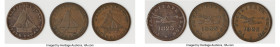 Upper Canada 3-Piece Lot of Uncertified "To Facilitate Trade" 1/2 Penny Tokens Fine, 1) 1/2 Penny Token 1823, UC-12A1. Medal alignment. 2) 1/2 Penny T...