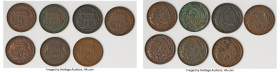 Province of Canada. Bank of Montreal 7-Piece Lot of Uncertified "Front View" Penny Tokens 1842 VF, Includes various types, as pictured. Sold as is, no...