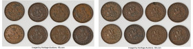 Province of Canada. Bank of Upper Canada 8-Piece Lot of Uncertified "St. George" Penny Tokens VF, Includes various types, as pictured. Sold as is, no ...