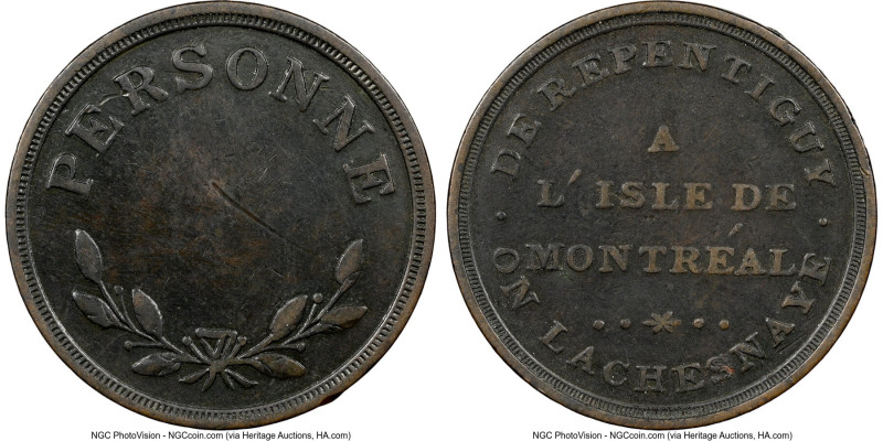 Lower Canada "Bout De L'Isle - Personne" Token ND (1808) VF Details (Tooled) NGC...