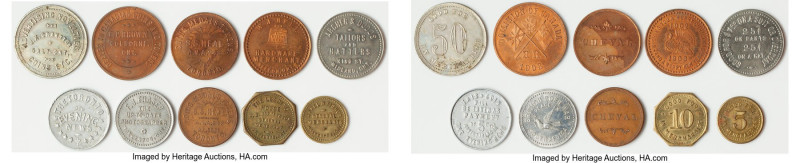 Ontario 10-Piece Lot of Uncertified Assorted Tokens, Copper-nickel "J.K. Cransto...