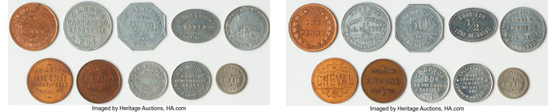 Ontario 10-Piece Lot of Uncertified Assorted Tokens, Aluminum "W.R. McColl" Owen...