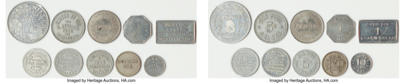 Quebec 10-Piece Lot of Uncertified Assorted Tokens, Aluminum "S. Beauchamp" Mont...