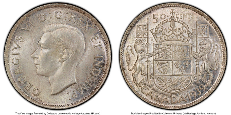 George VI 50 Cents 1939 MS64 PCGS, Royal Canadian mint, KM36. Sold for the Benef...