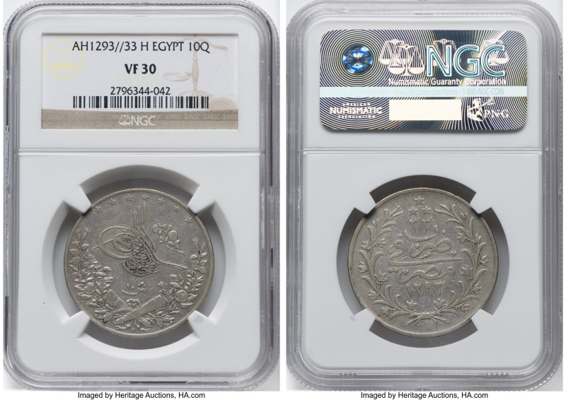 4-Piece Lot of Certified Assorted Issues NGC, 1) Abdul Hamid II 10 Qirsh AH 1293...