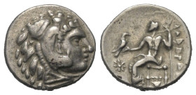 Imitationen griechischer Münzen.


Nachahmung einer Prägung von Alexander III. der Große (Königreich Makedonien).

Drachme (Silber), ca. 4. - 3. ...