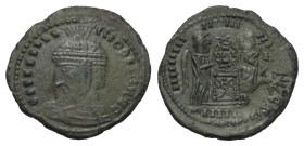 Imitationen römischer Münzen.


Imitation eines Follis (Bronze) des Constantinus I. (307 - 337 n. Chr.).
Vs: Büste mit Helm links. Barbarisierte L...