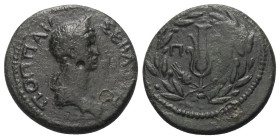 Thrakien. Perinthos. Poppaea (Kaiserin 62 - 65 n. Chr.).

 Bronze. Ca. 62 - 63 n. Chr.
Vs: Drapierte Büste mit Diadem und auf den Nacken fallendem ...