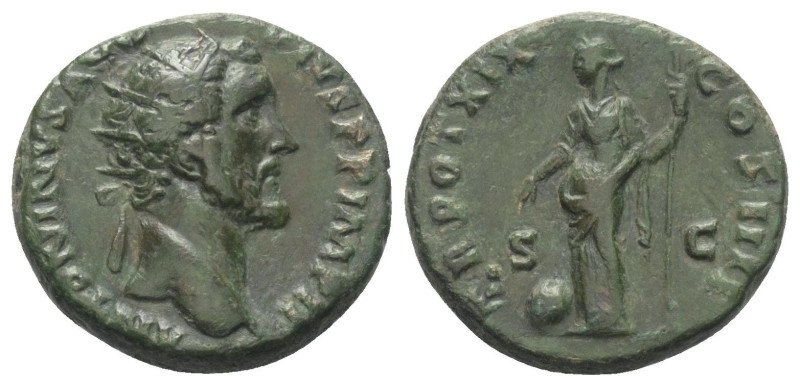 Antoninus Pius (138 - 161 n. Chr.).

 Dupondius. 155 - 156 n. Chr. Rom.
Vs: A...