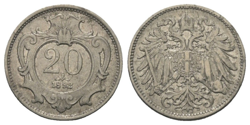 Kaisertum Österreich (1804 - 1918). Franz Joseph I. (1848 - 1916).

 20 Heller...