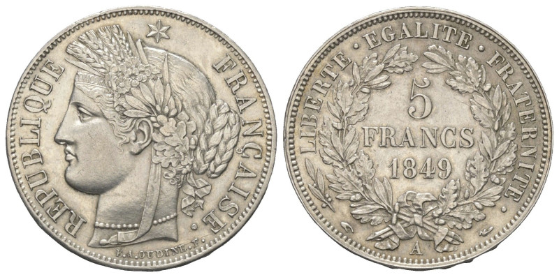 Frankreich. Zweite Republik (1848 - 1852).

 5 Francs (Silber). 1849 A. Paris....