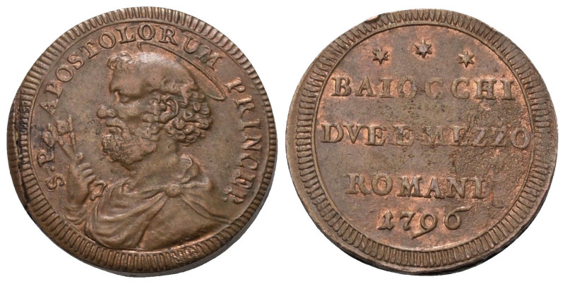 Italien. Kirchenstaat. Pius VI. (1775 - 1799).

 Due e mezzo Baiocchi. 1796.
...