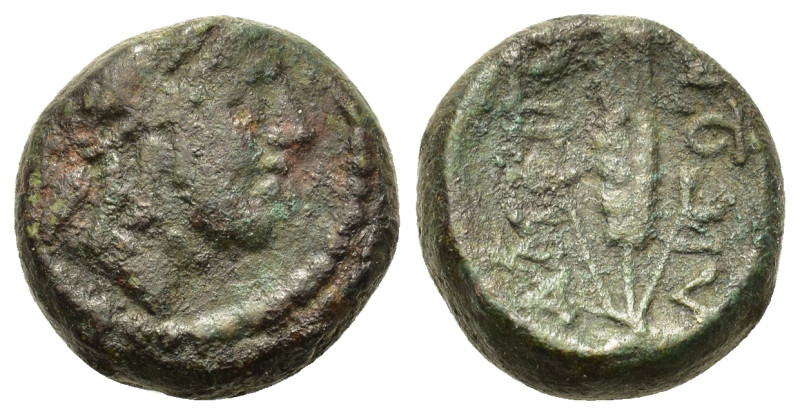 Macedon, Amphipolis, c. 187-31 BC. Æ (15,3mm, 5.2g). Laureate head of Apollo r. ...