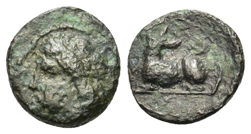 Sicily, Syracuse. Agathokles (317-289 BC). Æ (12mm, 1.20g). Laureate head of Apo...