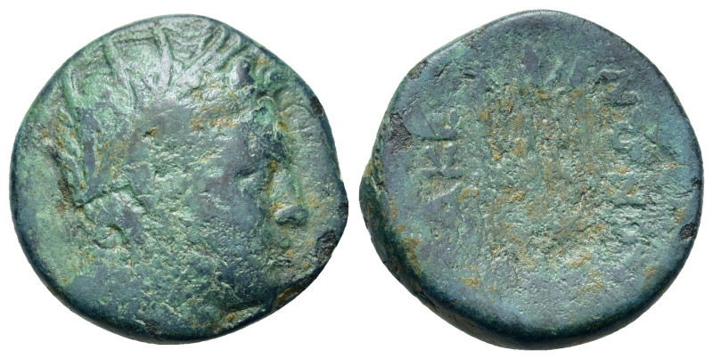 Macedon, Amphipolis, late 2nd century BC. Æ (21,2mm, 7.8g). Head of the river go...