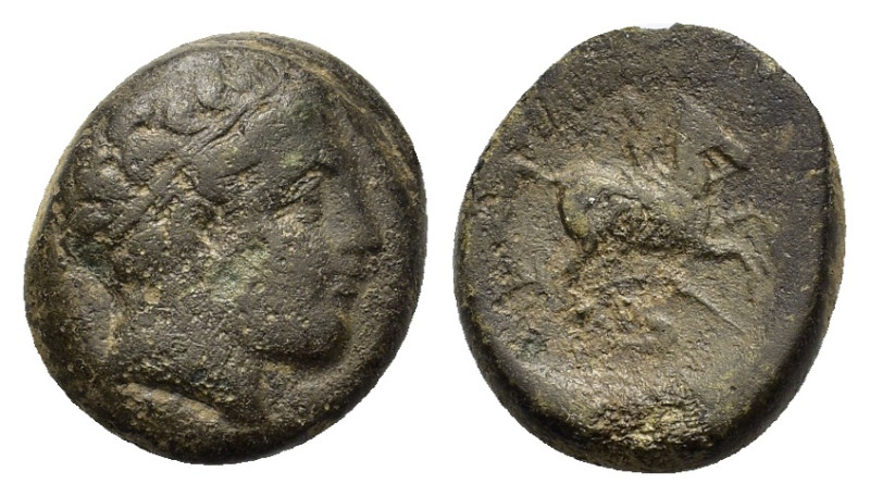 Kings of Macedon. Philip II (359-336 BC). Æ (15,7mm, 3.2g). Young male head r. R...