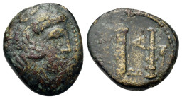 Kings of Macedon. Alexander III the Great (336-323 BC). Æ (18,4mm, 5.5g). Possible lifetime issue. Uncertain Macedonian mint, ca. 325-310 BC. Head of ...