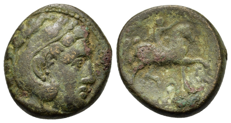 Kings of Macedon. Kassander? (316-297 BC). Æ Unit (18mm, 6g). Pella. Head of you...