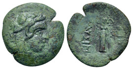 Thrace, Lysimacheia, c. 309-220 BC. Æ (18,9mm, 3.8g). Head of Herakles in lion skin headdress r. R/ Nike standing l., holding wreath and palm branch. ...