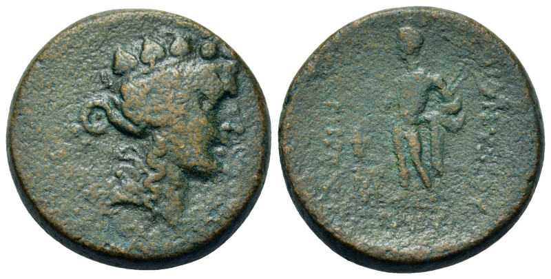 Thrace, Maroneia, c. late 2nd century BC. Æ (25,4mm, 13.4g). Head of young Diony...