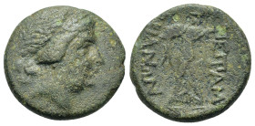 Thrace, Mesambria, circa 175-100 BC. Æ (20mm, 5.7g). Diademed female head r. R/ Athena standing l, holding shield and hurling spear. SNG BM Black Sea ...