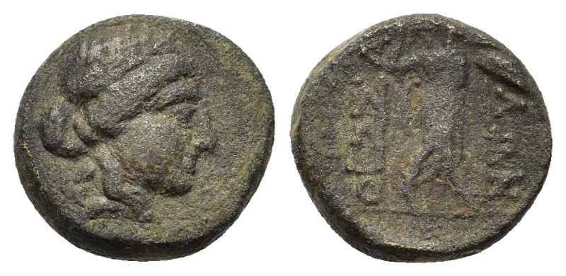 Thessaly, Thessalian League, mid-late 1st century BC. Æ (14,6mm, 3.8g). Laureate...
