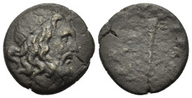 Lakonia, Lakedaimon (Sparta) Æ (23,2mm, 10.4g). C. Julius Eurykles, magistrate. 31-2 BC. Head of Zeus to right. R/ Upright club. Grunauer Group XXVI, ...
