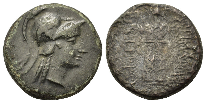 Mysia, Pergamon, c. 133-27 BC. Æ (19,4mm, 7.3g). Helmeted head of Athena r. R/ T...