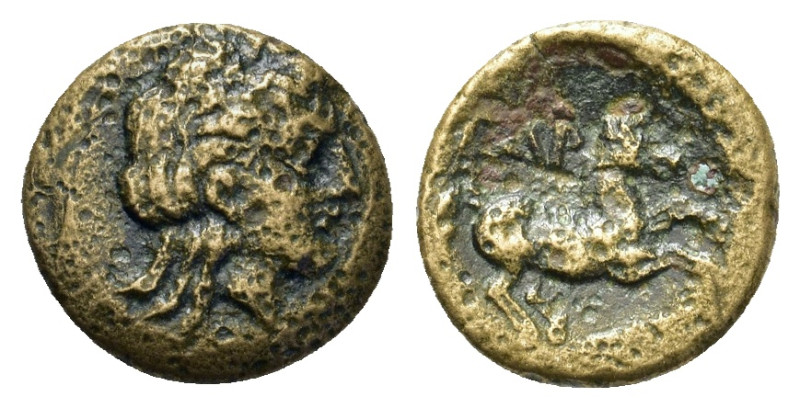 Troas, Gargara, c. 400-284 BC. Æ (12,7mm, 1.8g). Laureate head of Apollo r. R/ H...