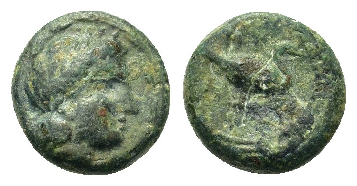 Ionia, Myous, c. 400-380 BC. Æ (8,2mm, 0,94g.). Laureate head of Apollo to right...