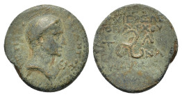 Cilicia, Olba. Pseudo autonomous issue. Time Augustus. (27 BC-AD 14). Cilicia, Olba. Æ (20,8mm, 7.3g). Ajax, high priest and toparch. Dated year 1 (AD...