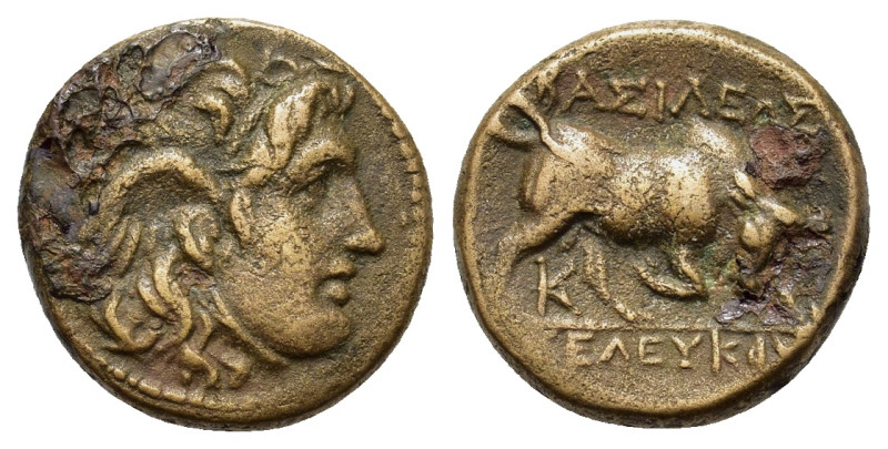 Seleukid Kings. Seleukos I Nikator (312-281 BC). Æ (14,2mm, 2.8g). Sardeis. Wing...