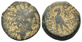 Seleukid Kings. Antiochos VIII Epiphanes (121/0-97/6 BC). Æ (18,1mm, 4.8g). Antioch on the Orontes. Diademed and radiate head r. R/ Eagle standing l. ...