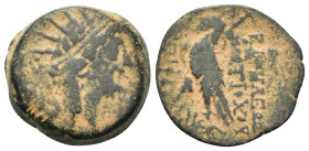 Seleukid Kings. Antiochos VIII Epiphanes (121/0-97/6 BC). Æ (18,6mm, 5.6g). Antioch on the Orontes. Diademed and radiate head r. R/ Eagle standing l. ...