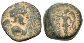 Seleukid Kings. Antiochos IX Eusebes Philopator (114/3-96/5 BC). Æ (18,4mm, 5.75g). Uncertain mint, probably in Phoenicia. Winged bust of Eros r. R/ N...