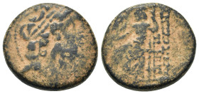 Seleukis and Pieria, Antioch, c. 1st century BC. Æ (20,6mm, 8.1g). Laureate head of Zeus r. R/ Zeus Nikephoros seated l. HGC 9, 1370-1371.
