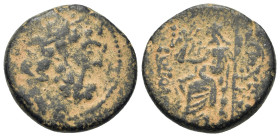 Seleukis and Pieria, Antioch, c. 1st century BC. Æ (20,9mm, 7.7g). Laureate head of Zeus r. R/ Zeus Nikephoros seated l. HGC 9, 1370-1371.