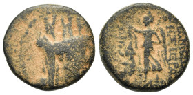 Seleukis and Pieria, Apameia, c. 1st century BC. Æ (17,5mm, 5.5g). Turreted and veiled head of Tyche r. R/ Victory advancing l. HGC 9, 1429.