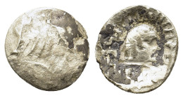 Arabia Felix. Himyarites. 'Amdan Bayyin (ca. 1st century AD). AR scyphate drachm (14,3mm, 1.25g). Raidan mint. Head of male right within torc; monogra...