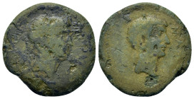 Augustus with Agrippa (27 BC-AD 14). Mysia, Parium. Æ (28mm, 10.80g). Bare head of Augustus r. R/ Bare head of Agrippa r. RPC I 2260.