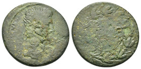 Augustus (27 BC-AD 14). Asia Minor, Uncertain. Æ As (27,9mm, 14.4g). Bare head r. R/ AVGVSTVS within laurel wreath. RPC I 2235.