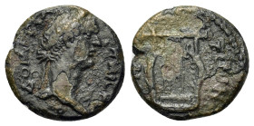 Domitian (81-96). Thrace, Sestos. Æ (17mm, 3.4g). Laureate head r. R/ Lyre. RPC II 359.