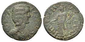 Julia Domna (Augusta, 193-217). Pisidia, Antioch. Draped bust of Julia Domna r. R/ Genius wearing modius standing facing, head l., holding branch and ...